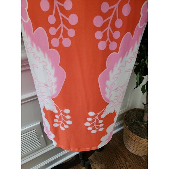 Multicolor Women's Polyester V-Neck Long Sleeve Knee Length Dress Size Medium - Picture 4 of 9